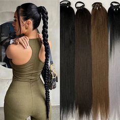 Look what I found on AliExpress Ombre Braid, Diy Braids, Band Hair, Ponytail Extension, High Ponytails, Hair Rings