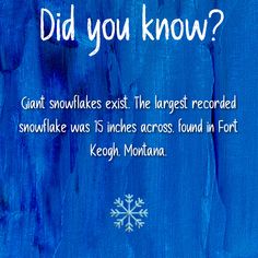 a blue painting with the words did you know? and an image of a snowflake