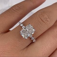 3.50 CT Radiant Pave Setting F/VS1 Lab Grown Diamond Engagement Ring - violetjewels Radiant Engagement, Pretty Engagement Rings, Dream Wedding Ring, Radiant Cut Engagement Rings, Vs1 Diamond, Cute Engagement Rings, Lab Grown Diamond Engagement Ring, Future Engagement Rings, Dream Engagement