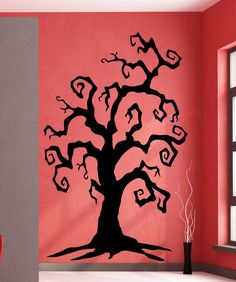 a wall decal with a tree in the shape of hearts