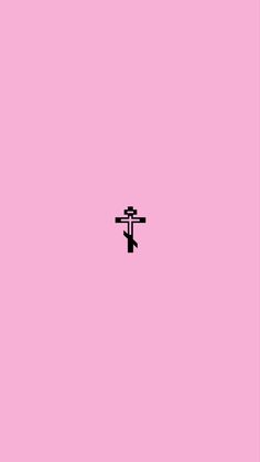 an image of a cross on a pink background