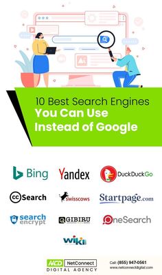 the top 10 best search engines you can use instead of google [ infograph ]