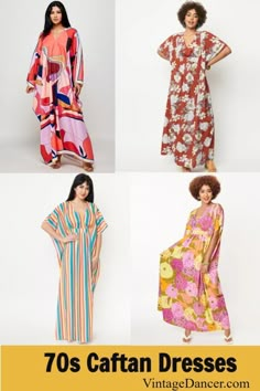 70s caftan dresses kaftan dress new at vintagedancer.com - at vintagedancer.com 70s Party Outfit, 1970s Fashion Women, 70s Outfits, Vintage Inspired Fashion, 70s Dress, Caftan Dress, Mod Dress, 1970s Fashion, Kaftan Dress