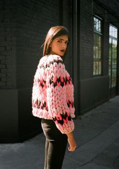 Punk Rock Prom Queens : Photo Winter Knitwear, Big Knits, Knitted Wit, Mode Casual, Knitwear Fashion, Looks Street Style, Style Winter, Pop Punk, Knitwear Design