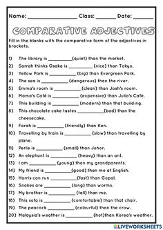 the worksheet for comparing different types of words in an interactive activity book,