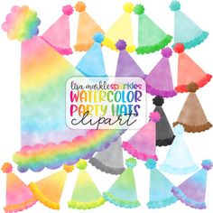 watercolor party hats clipart