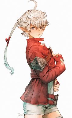 Red Mage, Final Fantasy Artwork, Final Fantasy Art, Final Fantasy Xiv, 영감을 주는 캐릭터, Kingdom Hearts, Fantasy Artwork, White Hair, Fantasy Character Design