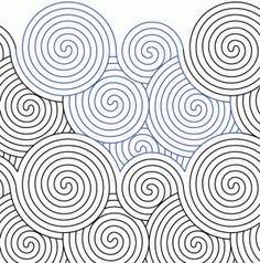 an image of a black and white pattern with spirals on it's side