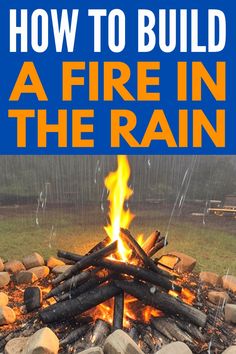 Building and sustaining a fire is one of the most valuable survival skills, but it can be challenging, especially if you can't find any dry tinder or kindling. Here's how build a fire in the rain. Survival Skills Emergency Preparedness, Emergency Preparedness Food, To Build A Fire, Emergency Prepardness, Emergency Preparedness Kit, Emergency Preparation