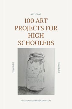 the front cover of an art project for high schoolers, featuring a mason jar