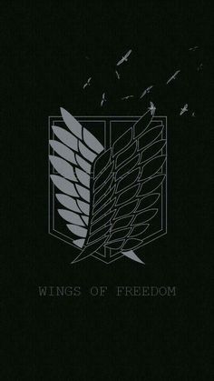 the wings of freedom logo on a black background