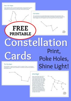 free printable constellation cards for kids and adults to use in the classroom or at home