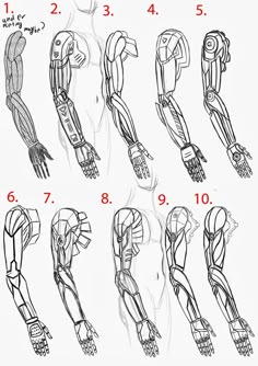 how to draw an arm and hand from the side view, step by step instructions