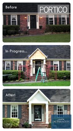 the before and after shots of a house