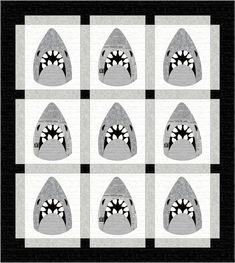 Shark! Downloadable Pattern Shark Quilt Pattern, Shark Quilt, Fusible Applique, Copyright Law, Pattern Download, Quilt Pattern, Quilt Blocks, Quilt Patterns, Fat Quarter