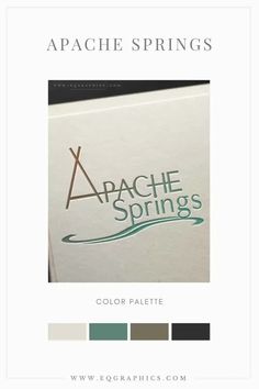 the logo for apache springs is shown in this brochure, which features an image of