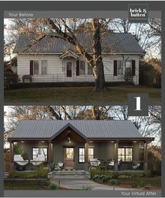 the before and after pictures of a small house