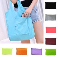 women's tote bag with zipper closures and pocketed handles in various colors