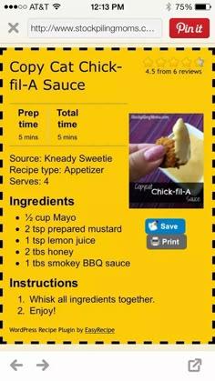 the menu for copy cat chick - fila sauce