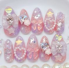 Luv Nails, Fake Nails Designs, Peach Nails, Asian Nails, Blush Nails, Kawaii Nails, Get Nails