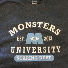 monsters university scaring dept t - shirt with an eye on the front and back