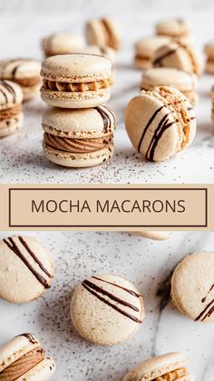 mocha macarons recipe Coffee Macaroons Recipe, Tiramisu Macarons Recipe, Chocolate Coffee Macarons, Macaron Cookies Recipe, Flavored Macarons Recipe, Macaron Farmers Market Display, Coffee Macarons Recipe, Macaron Flavors Recipe, Macaroon Flavors Recipes