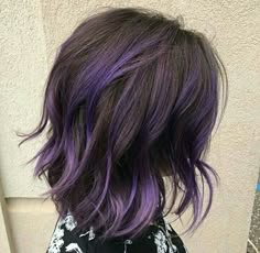 Purple Highlights Brown Hair, Short Purple Hair, Fall Highlights, Purple Balayage, Pulp Riot Hair Color, Highlights Color, Pulp Riot Hair