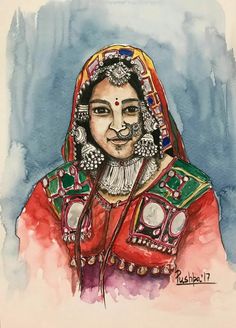 Painting Ideas On Canvas Woman, Ideas For Illustration, Cheap Art Projects, Rajasthan Wedding, Tattoo Eye, Rajasthani Painting, Blue Drawings, Indian Women Painting, Woman Design