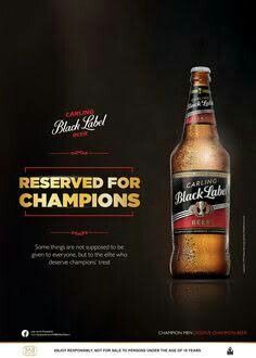 an advertisement for black label beer is shown in this advertiser's image