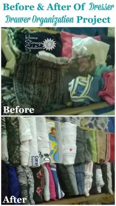 the before and after pictures of clothes on display