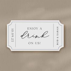 Drinks Tokens  Ivy and Gold Wedding Stationery Wedding Tokens For Guest, Baby Shower Place Cards, Drink Making, Gold Wedding Stationery, Wedding Tokens, Elopement Invitation, Halloween Trends, Beach Bonfire, Celestial Wedding