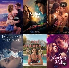 the movie covers for movies and tv shows are shown in four different styles, including one with