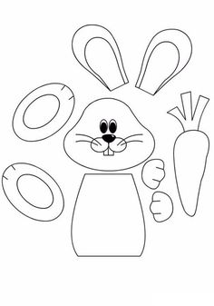 an easter bunny with carrots and eggs