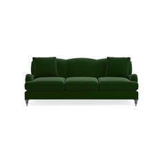 a green couch on a white background