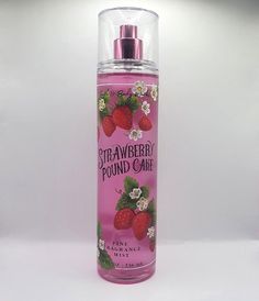 WELCOME TO EXOTIC WORLD     BATH AND BODY WORKS STRAWBERRY POUND CAKE FRAGRANCE BODY MIST 8 FL OZ/236 ML  BRAND NEW NEVER USED WITHOUT BOX A sweet, airy swirl of fresh strawberries, golden shortcake & whipped cream. Lavishly splash or lightly spritz, either way you'll fall in love at first mist. This carefully crafted bottle and sophisticated pump delivers great coverage while conditioning aloe mist nourishes skin for the lightest, most refreshing way to fragrance!    ITEMS WILL BE SHIPPED AS SO Bath And Body Works Strawberry, Strawberry Pound Cake, Bath N Body Works, Pound Cake With Strawberries, Bath And Body Care, Fresh Strawberries, Womens Fragrances, Fragrance Mist