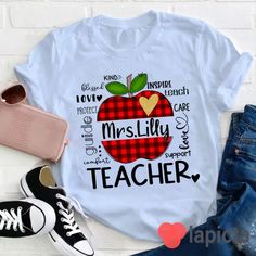 ✔️ TITTLE : Personalized To Love To Guide To Support Teacher T-Shirt, Teacher Life Shirt, Kindergarten Shirt, Teacher Shirt, Gift For Teacher ✔️ IMPORTANT: Both Men and Women can we our shirts because this is unisex style t-shirts; Wash item inside out in cold water, do not bleach, do not dry clean, do not iron directly on the design. ✔️ MATERIAL DETAILS: 5.3-ounce, 100% cotton (99/1 cotton/poly (Ash) & 90/10 cotton/poly (Sport Grey); Heavyweight classic unisex tee; Taped neck and shoulders; Tea Teacher Design Shirts, Ela Teacher Shirts, Teacher Shirts Designs, Teacher Tee Shirts, Teaching Shirts, Kindergarten Shirts, Teacher Supplies, Teacher Tees, Teacher Name