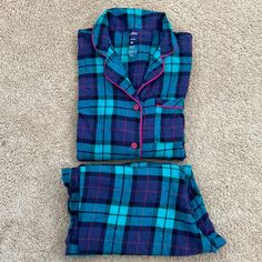 Never Worn, Basically Brand New!!! Purple Pajamas, Purple Flannel, Flannel Pajamas, Blue Purple, Women's Intimates, Pajama Set, Blue And Purple, Pajamas, Color Blue