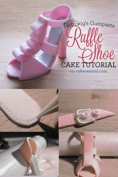 there are pictures of different types of shoes that can be used to make cake decorations