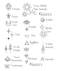 an image of different symbols that can be used to spell out the names in spanish