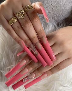 Nail Designs Fall, Princess Nails, Long Square Nails, Punk Nails, Exotic Nails, Long Acrylic