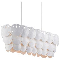 a white chandelier hanging from the ceiling