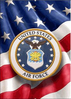 the united states air force emblem on an american flag