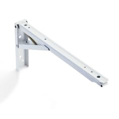 a white metal shelf bracket on a white background