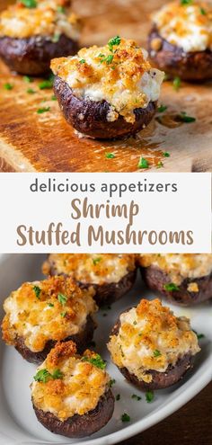 delicious appetizers stuffed mushrooms with cheese and parsley on top are the perfect appetizer for any special occasion