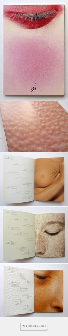 an open book with different images of lips