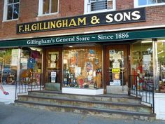 a store front with many items on display