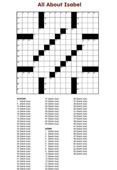 the crossword puzzle is shown in black and white