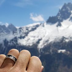 Wear a slice of the stars with this #meteorite mountain #weddingband Best Wedding Ring, Love Mountains, Cool Wedding Rings, Space Mountain, Pretty Much, Rope Bracelet, Wedding Ring