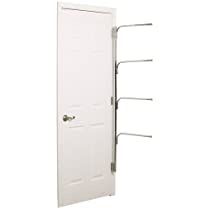 the door is open and there are three hooks on each side of the door,