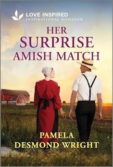 the cover of her surprise amish match by pamea desmond wright, with an image of two people holding hands